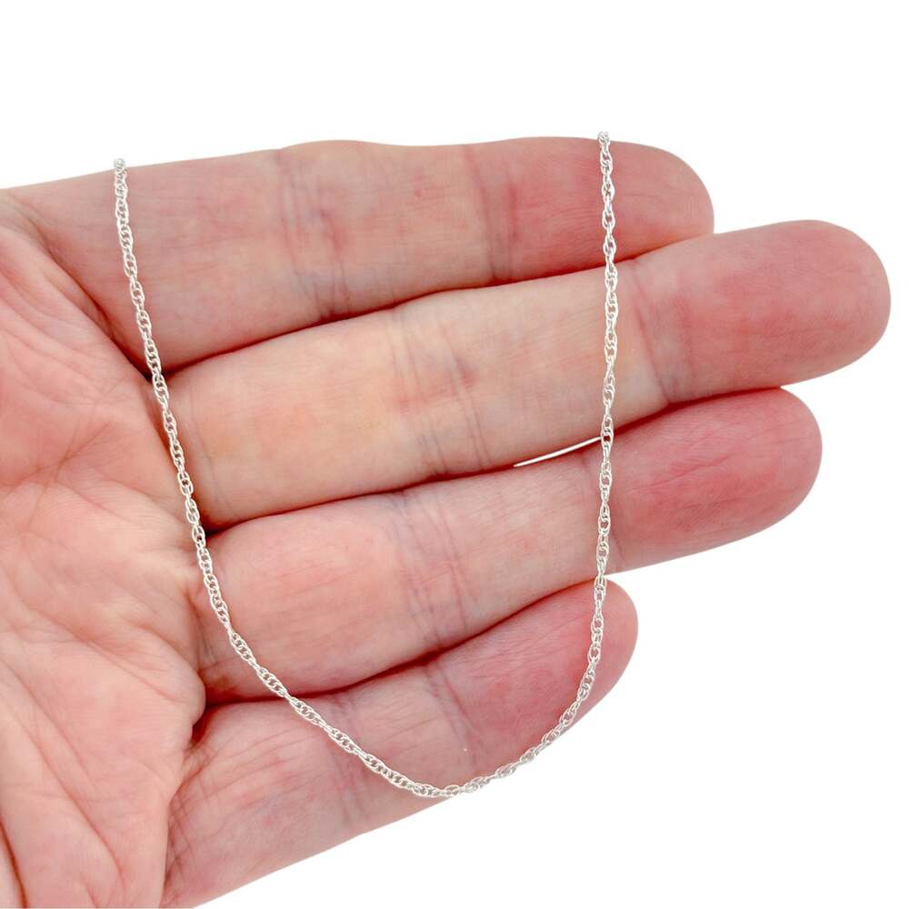 Vintage Sterling Silver 925 Singapore Link Chain Necklace 18 Inches